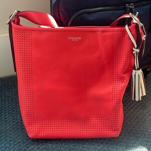 Coach coral duffle bag